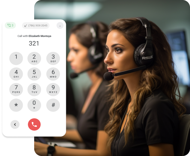 Call center agents using Comexcel IVR and call monitoring system